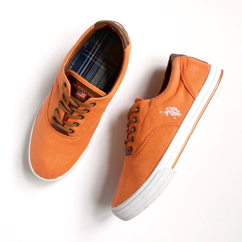 US POLO | Men’s 8 Orange Sneakers Canvas Shoes